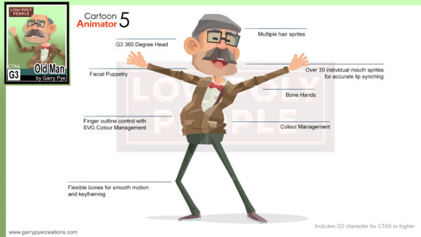 Low Poly People - Old Man - Image 3