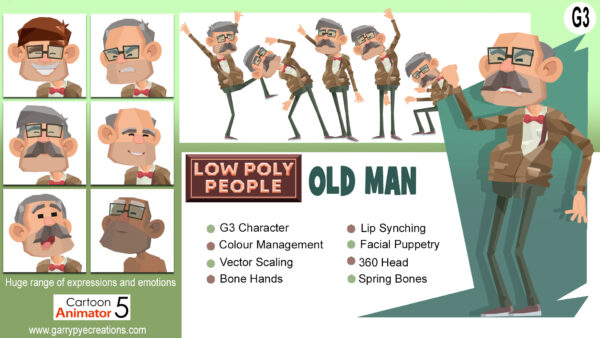 Low Poly People - Old Man - Image 2